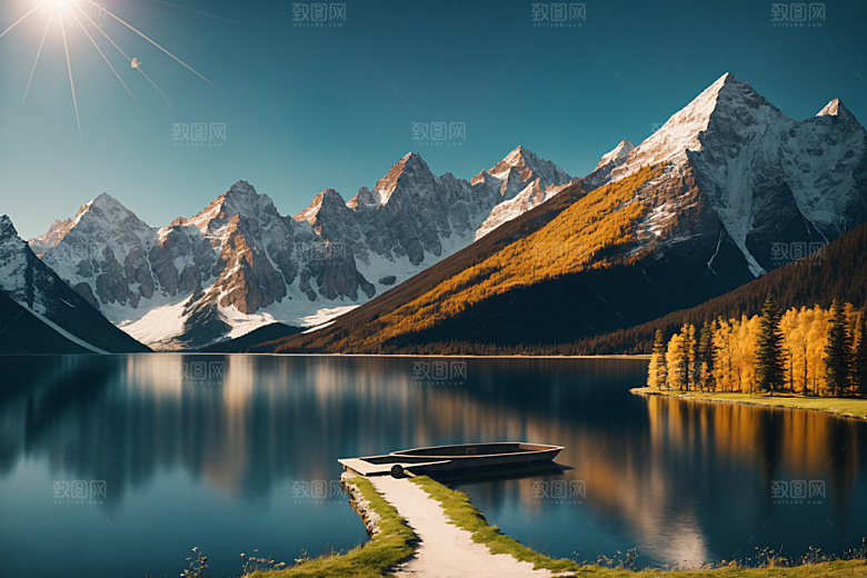 湖泊高清风景摄影图