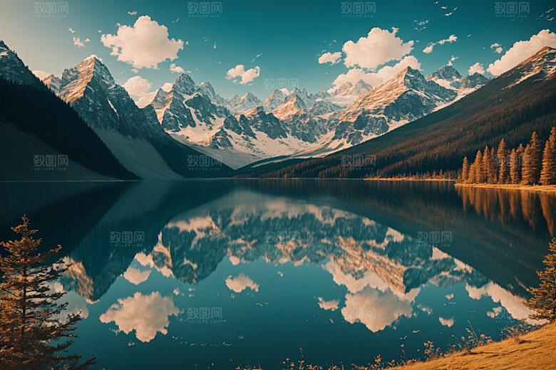 湖泊风景高清摄影图