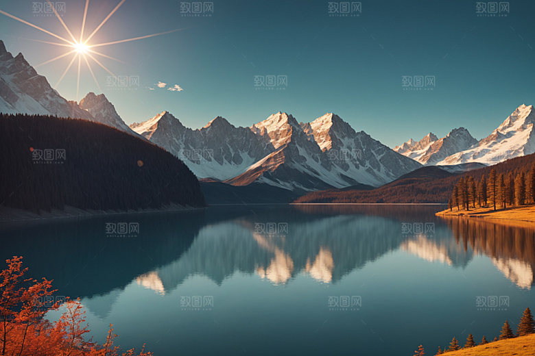 湖泊自然高清摄影图