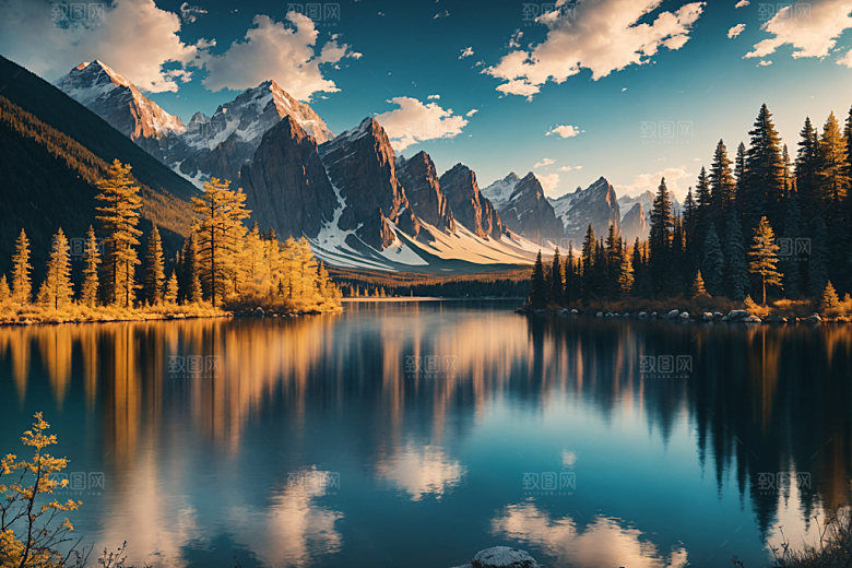 湖泊风景河谷摄影图
