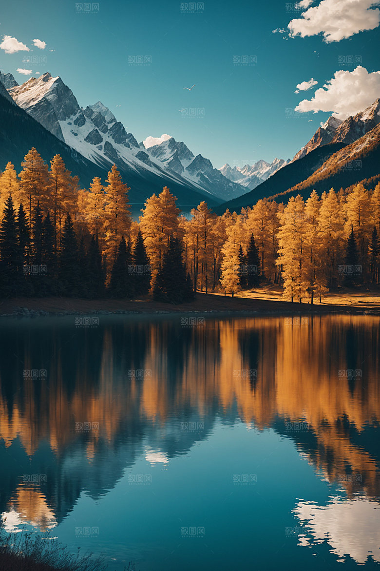 湖泊自然高山摄影图