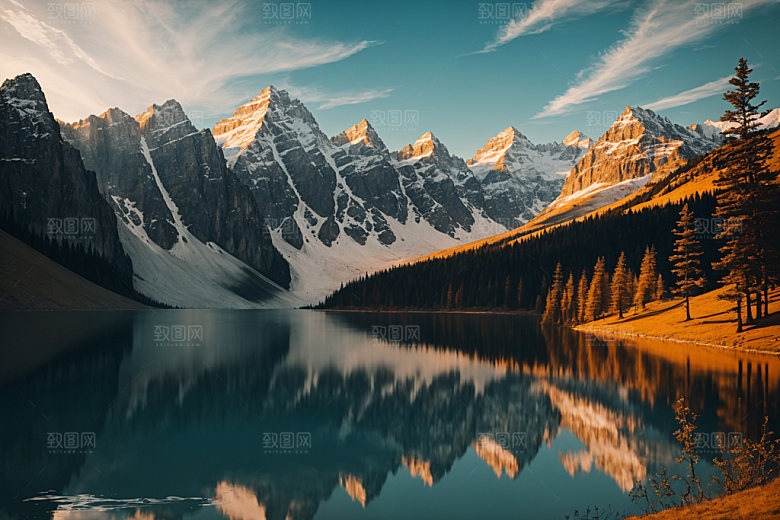 湖泊风景自然摄影图