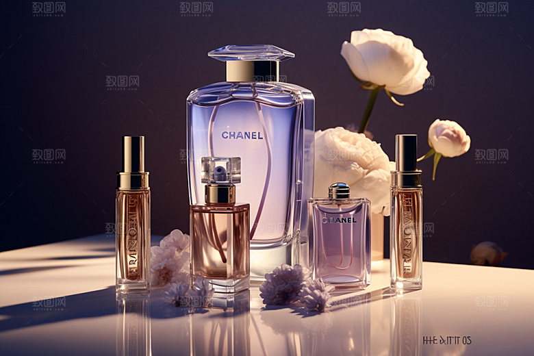 化妆品组合时尚彩妆摄影图