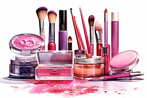 化妆品组合商品彩妆摄影图