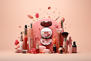 化妆品组合高清商品摄影图