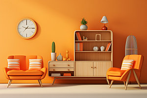 家具模型客厅软装效果图