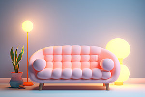 家具客厅软装沙发效果图