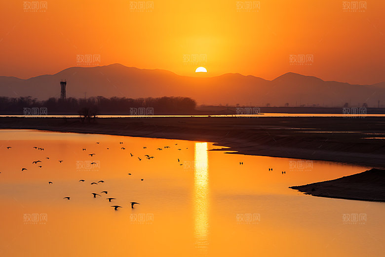 鄱阳湖湖泊高清摄影图