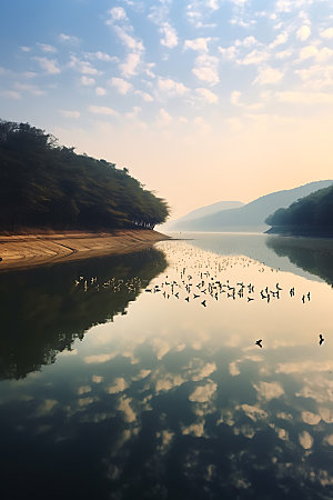 鄱阳湖风景自然摄影图