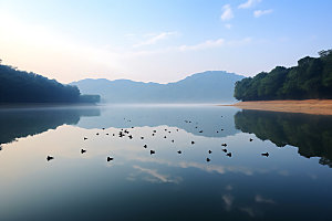鄱阳湖湖泊旅游摄影图
