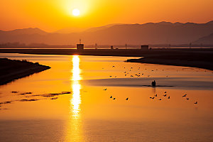 鄱阳湖湖泊风光摄影图