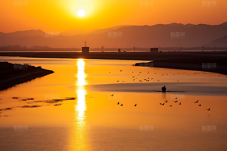 鄱阳湖湖泊风光摄影图