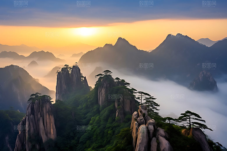 高山云海旅游名山大川摄影图