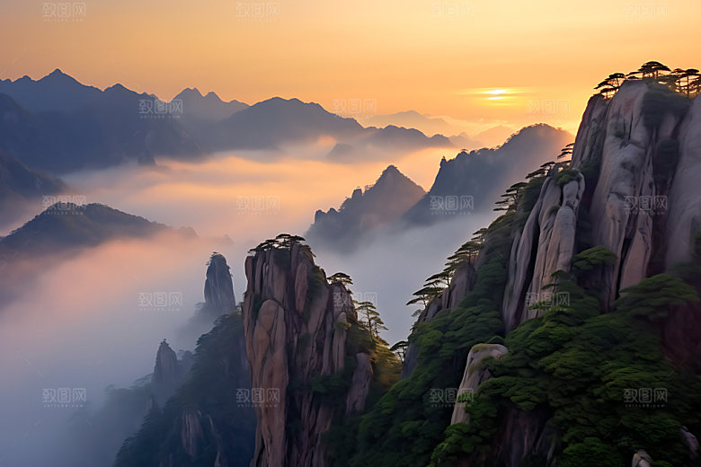 高山云海自然旅游摄影图