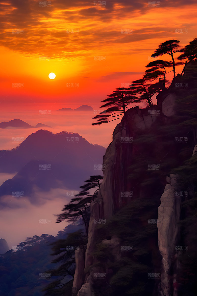 高山云海名山大川风景摄影图