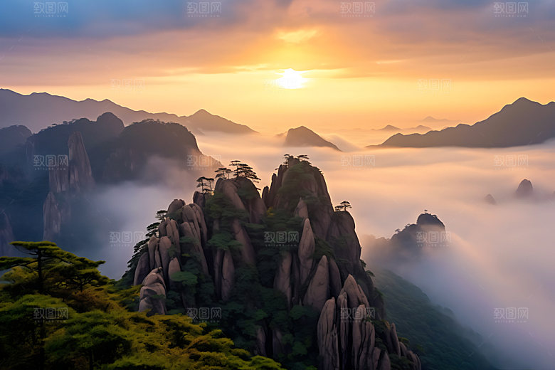 高山云海名山大川旅游摄影图