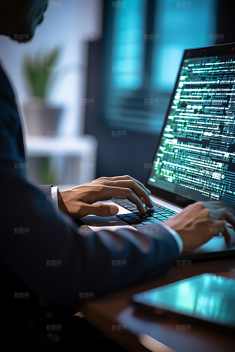 键盘操控企业文化商务素材