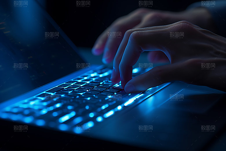 键盘操控商务商业素材