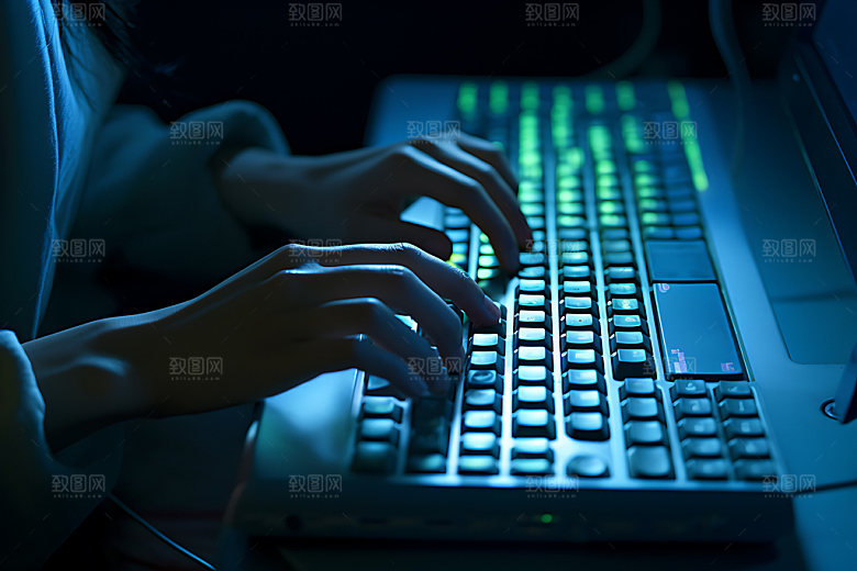 键盘操控金融企业文化素材
