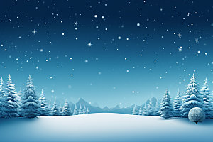冬季雪景空旷场景背景矢量素材