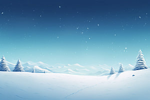 冬季雪景蓝色空旷矢量素材