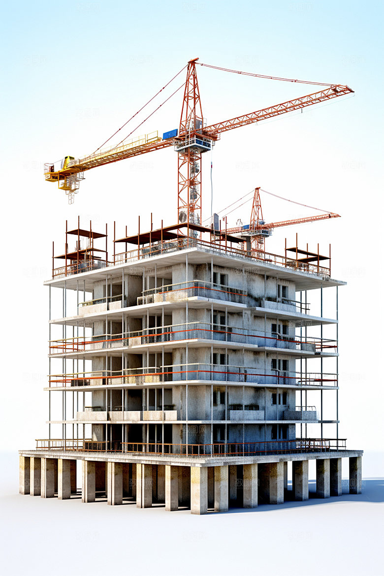 建筑工地建造楼盘摄影图