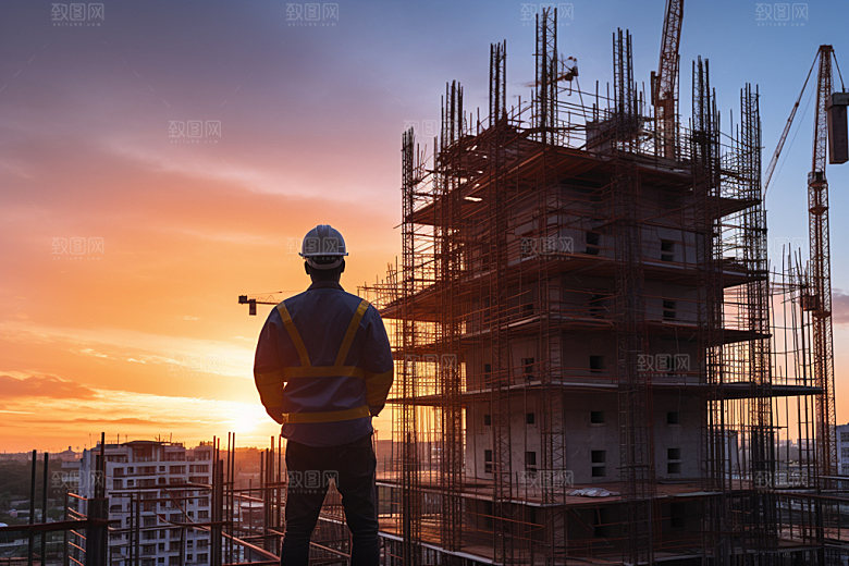 建筑工地施工高清摄影图