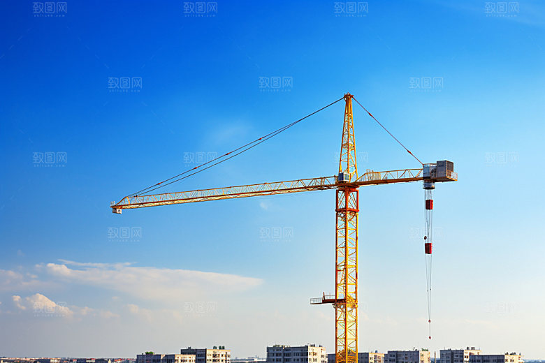 建筑工地建筑结构塔吊摄影图