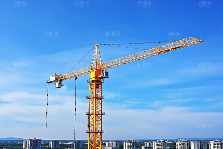 建筑工地高清塔吊摄影图