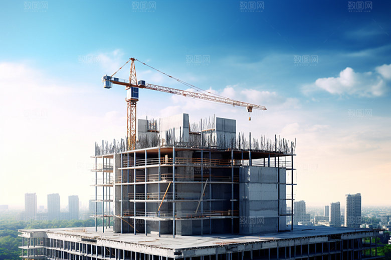 建筑工地建筑结构高清摄影图