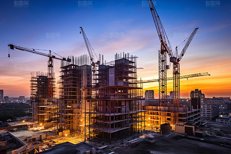 建筑工地施工建造摄影图