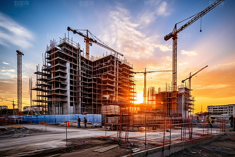 建筑工地建造高清摄影图