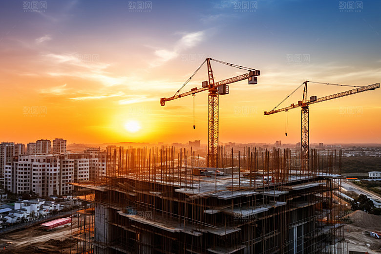 建筑工地施工高清摄影图