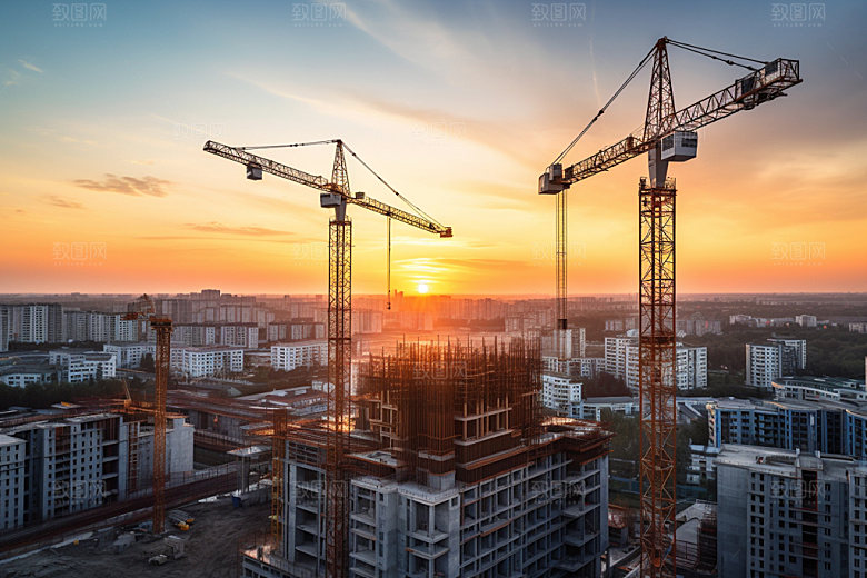 建筑工地高清建筑结构摄影图
