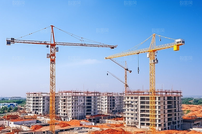 建筑工地高清施工摄影图
