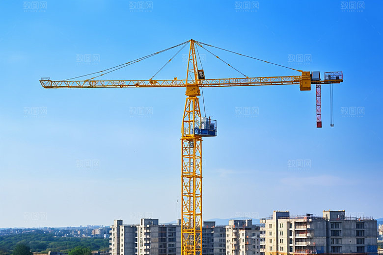 建筑工地楼盘塔吊摄影图