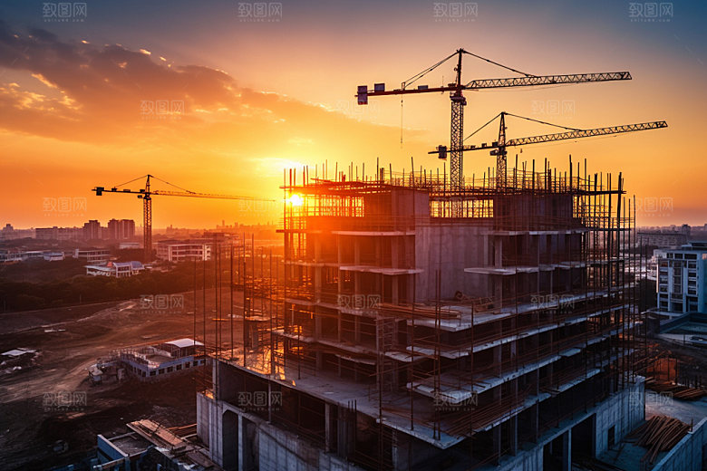 建筑工地高清建造摄影图
