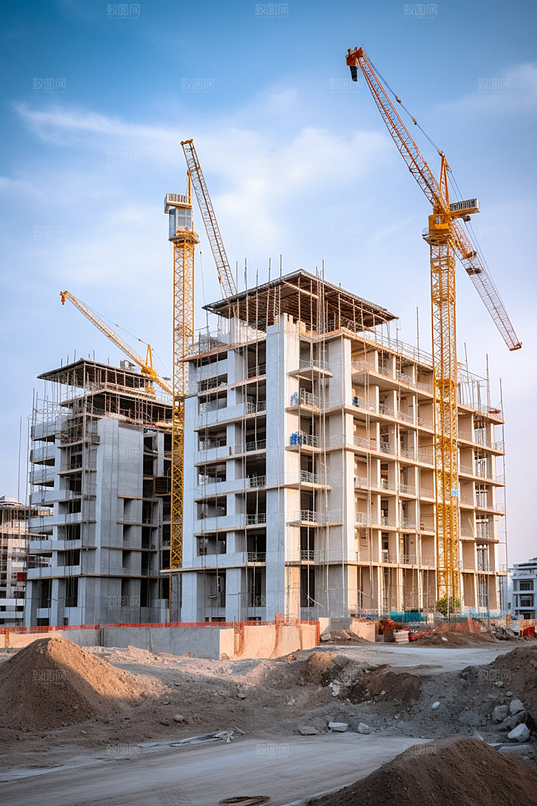 建筑工地楼盘建造摄影图