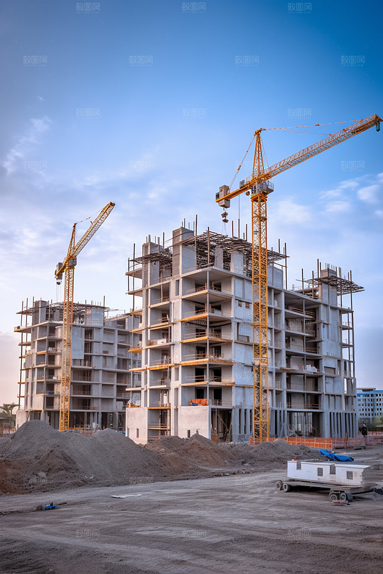 建筑工地施工建造摄影图