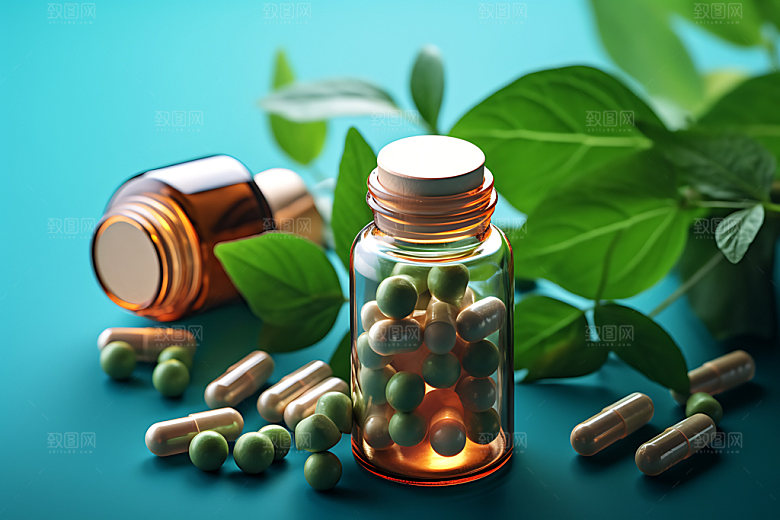 胶囊药片治疗医药素材