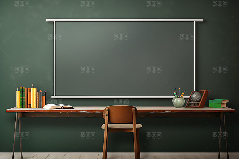 教室黑板立体3D样机