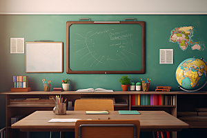 教室黑板提示板模型样机