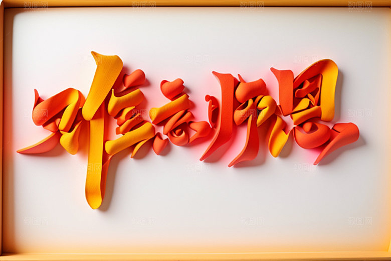 教师节感恩3D艺术字