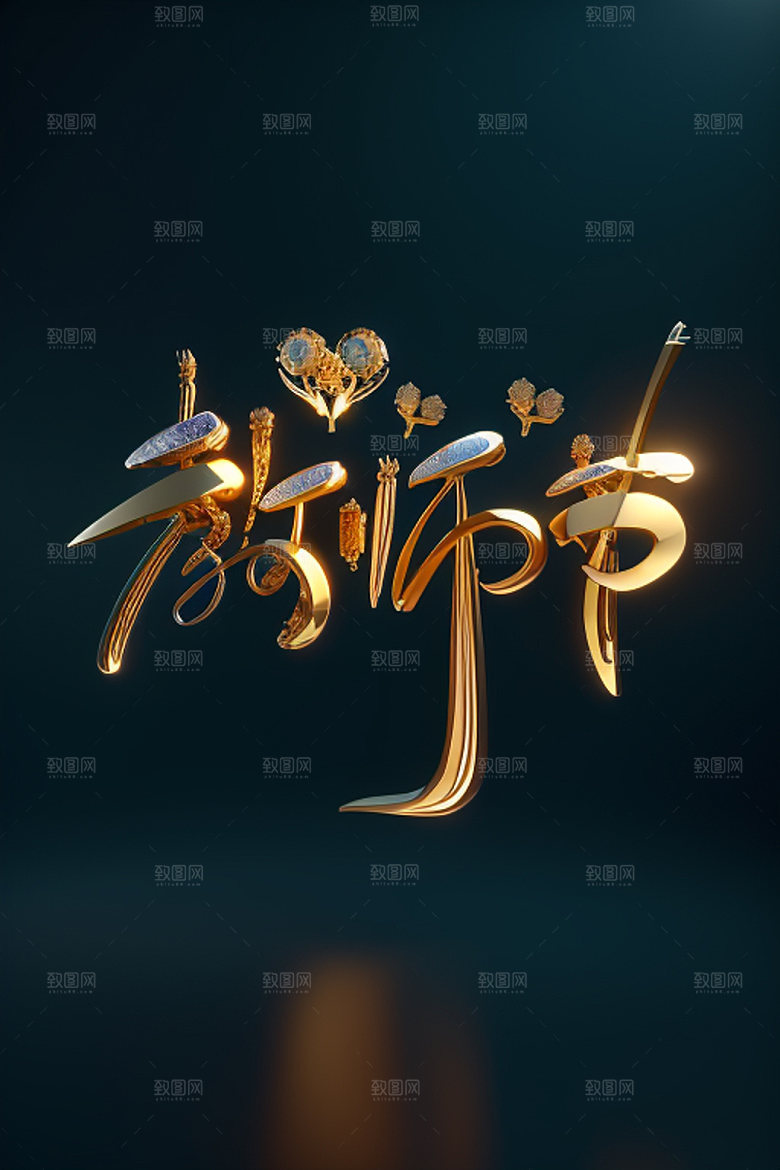 教师节祝福语难忘师恩艺术字