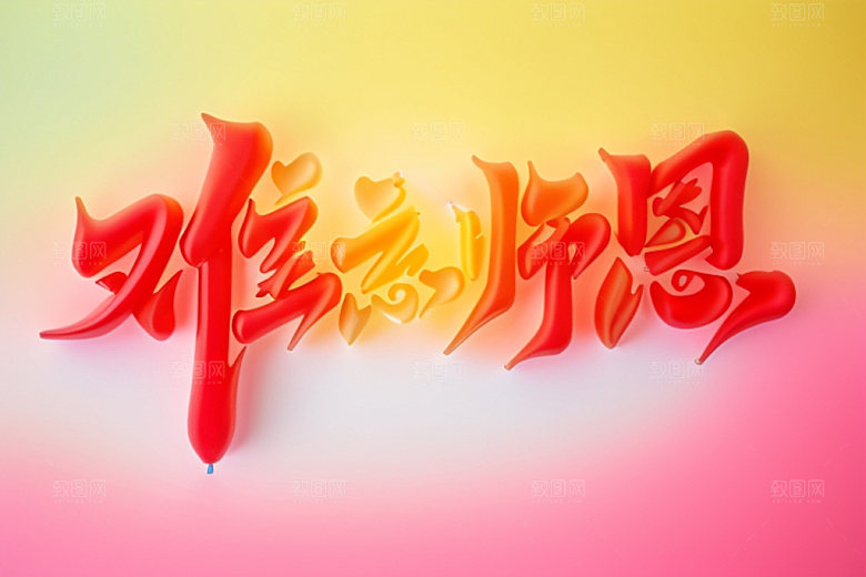 教师节标语难忘师恩艺术字
