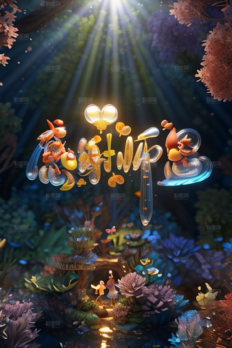 教师节立体字创意艺术字