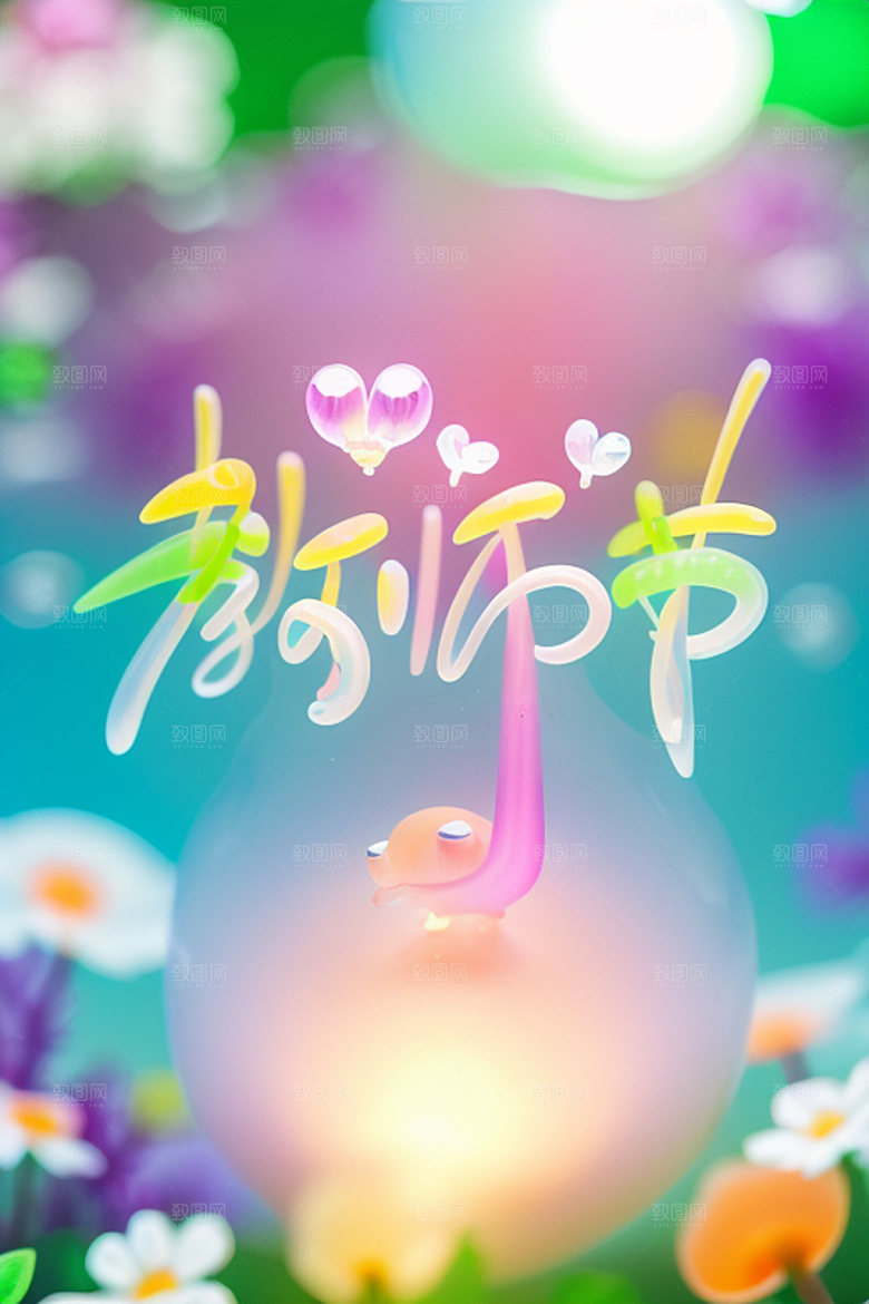 教师节创意难忘师恩艺术字
