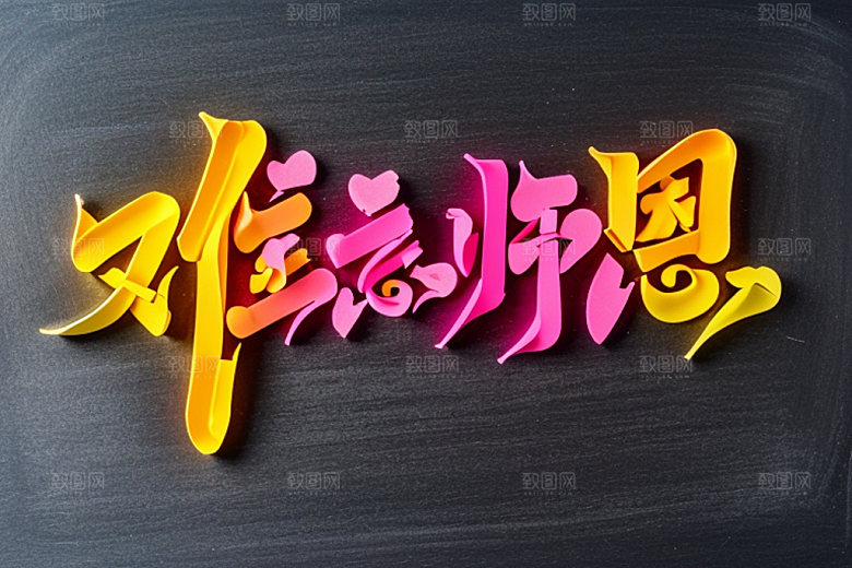 教师节祝福语创意艺术字
