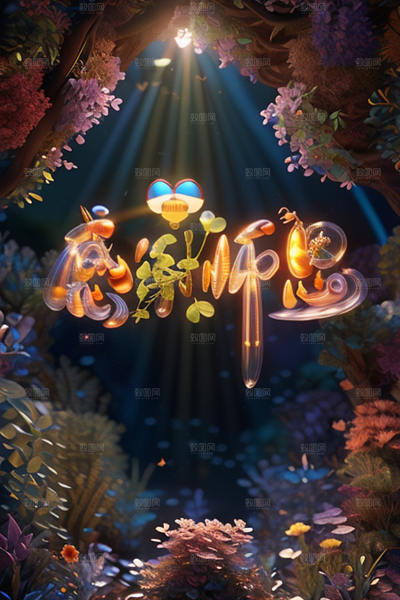 教师节标题立体字艺术字