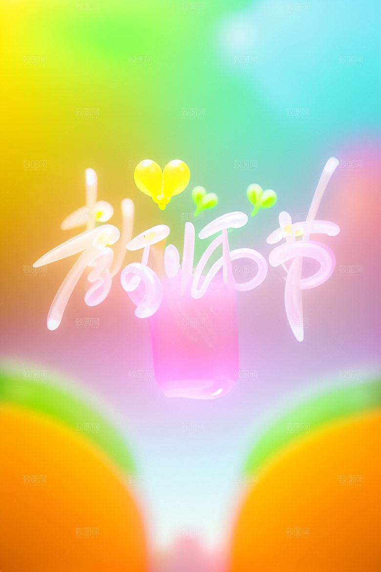 教师节3D标题艺术字
